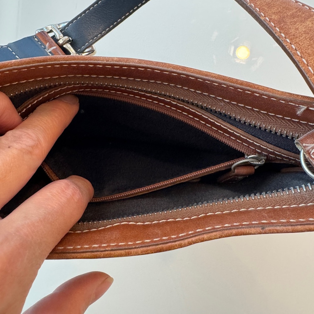 Coach Signature Stripe Demi Hobo blue/tan Shoulder Bag - Picture 5 of 9